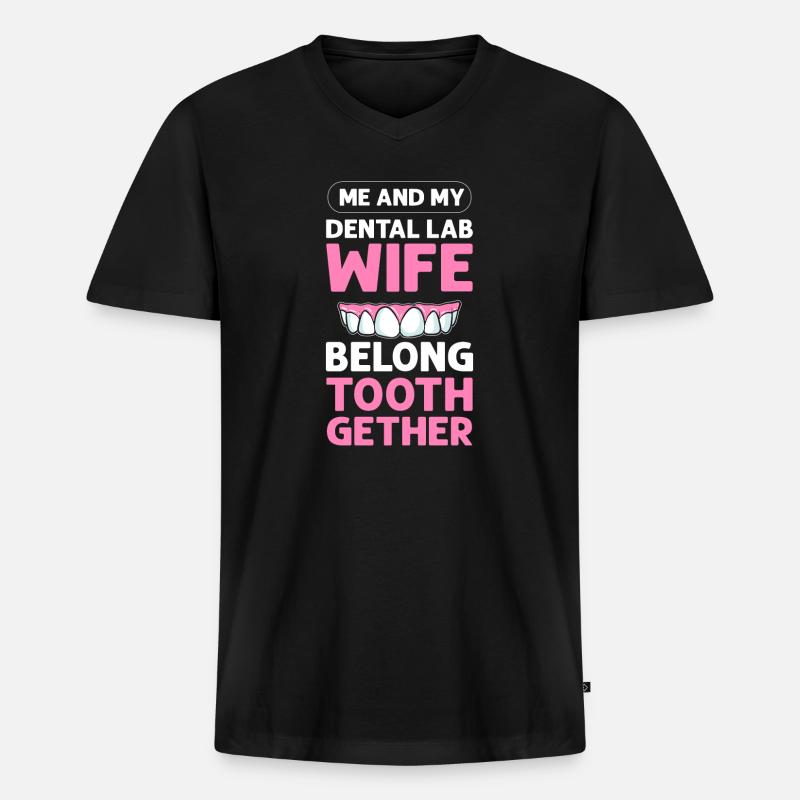 Mich - Männer Premium Bio T-Shirt mit V-Ausschnitt - Schwarz