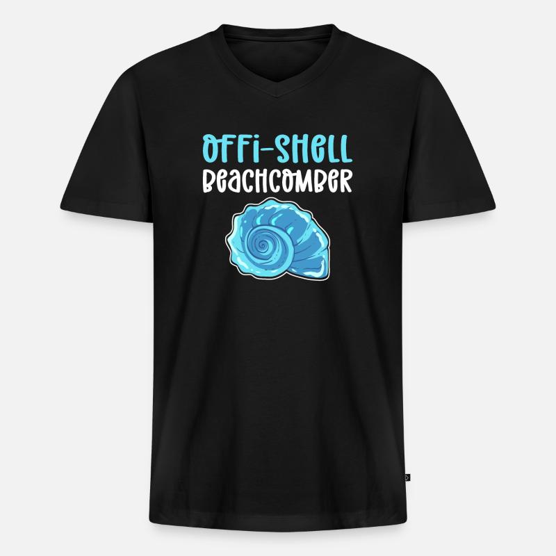 Offi-Shell Beachcomber. Shell pen - Men's Premium Organic T-shirt with V-neck - black