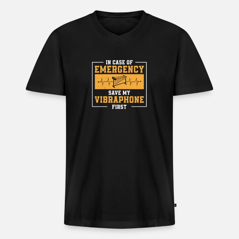 Im Notfall Lustiger Vibraphonist Ein - Männer Premium Bio T-Shirt mit V-Ausschnitt - Schwarz