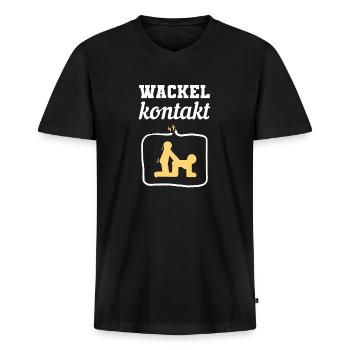 Elektriker Wackelkontakt Handwerker Techniker Volt - Männer Premium Bio T-Shirt mit V-Ausschnitt - Schwarz - Vorne - Nico (187cm)
