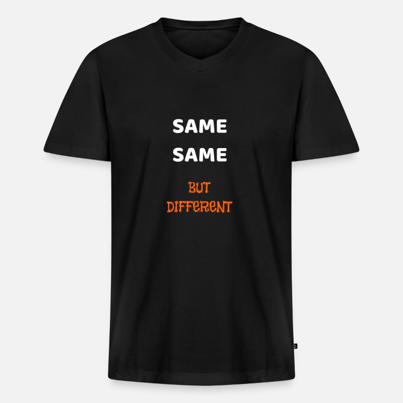 SAME SAME BUT DIFFERENT - Männer Premium Bio T-Shirt mit V-Ausschnitt - Schwarz