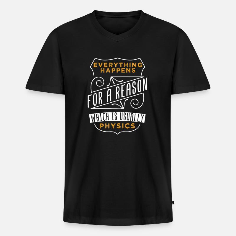 Physik - Männer Premium Bio T-Shirt mit V-Ausschnitt - Schwarz