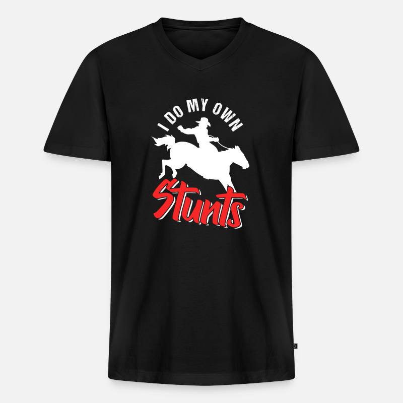 Rodeo - Männer Premium Bio T-Shirt mit V-Ausschnitt - Schwarz