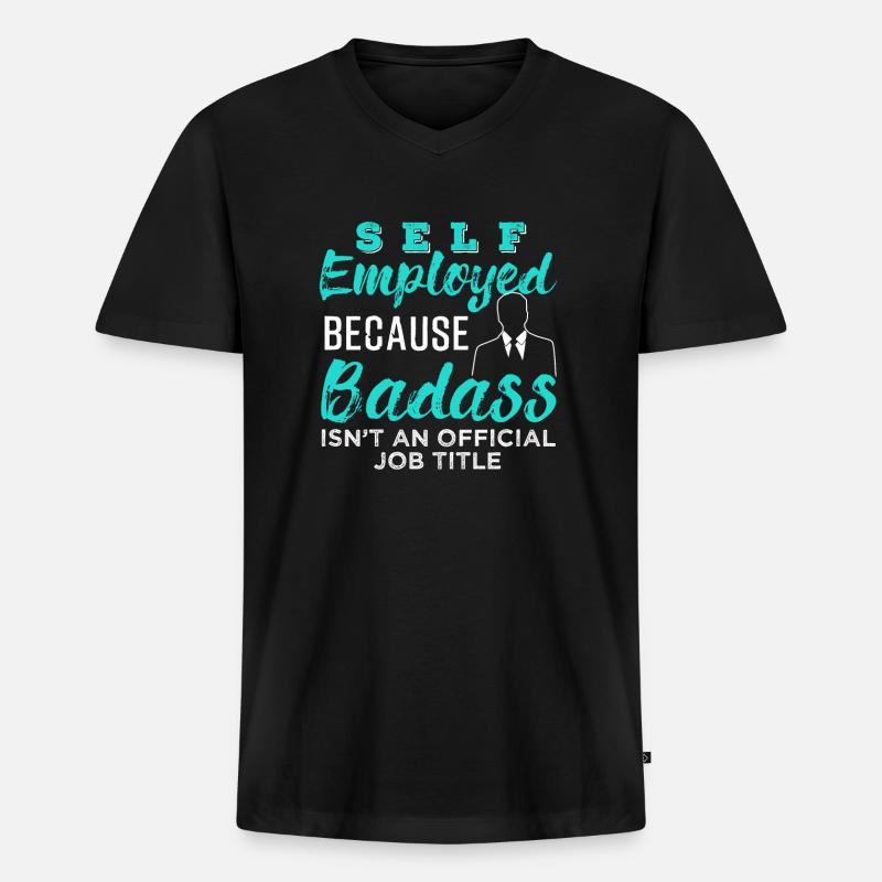 Selbstständig - Männer Premium Bio T-Shirt mit V-Ausschnitt - Schwarz