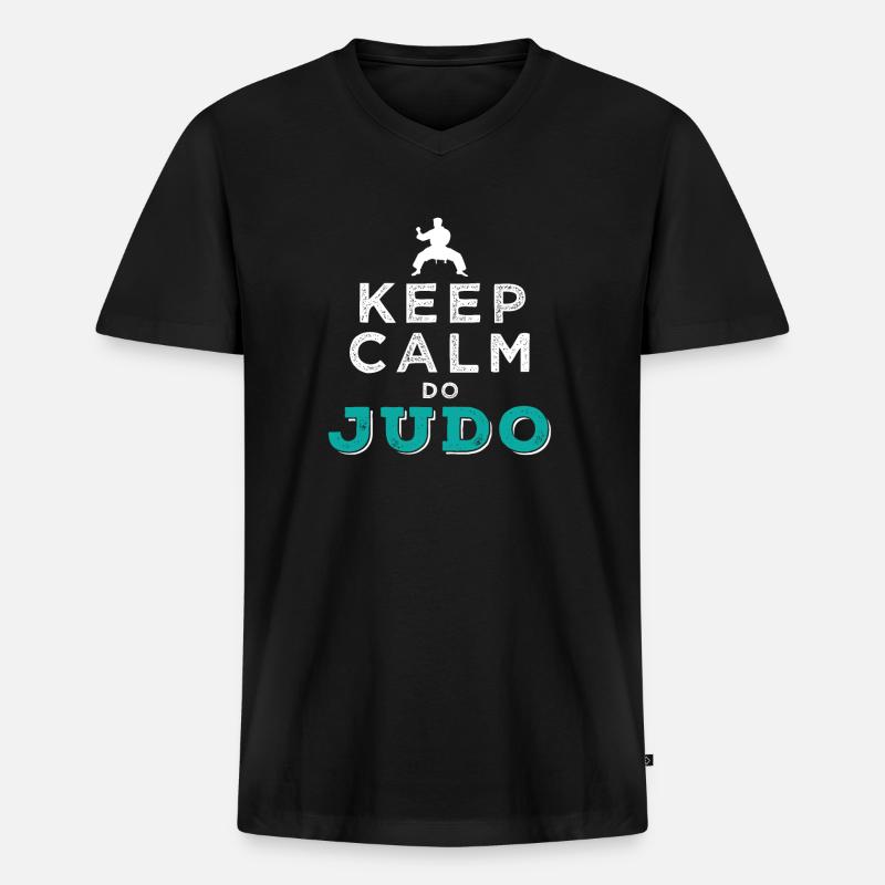 Judo - Männer Premium Bio T-Shirt mit V-Ausschnitt - Schwarz