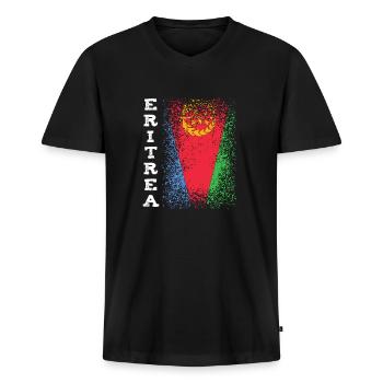 Eritrea Flagge - Männer Premium Bio T-Shirt mit V-Ausschnitt - Schwarz - Vorne - Nico (187cm)