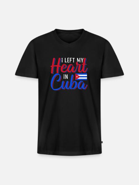 Cuba - Men's Premium Organic T-shirt with V-neck - black
