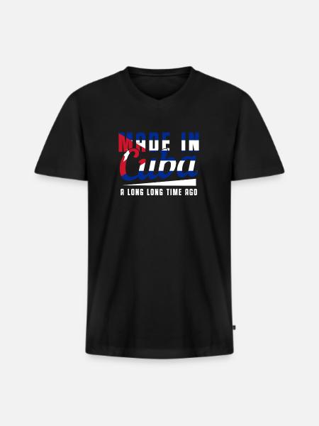 Cuba - Men's Premium Organic T-shirt with V-neck - black
