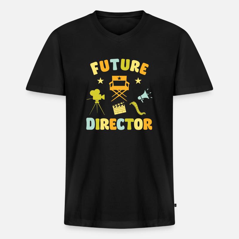 Future Director - Männer Premium Bio T-Shirt mit V-Ausschnitt - Schwarz