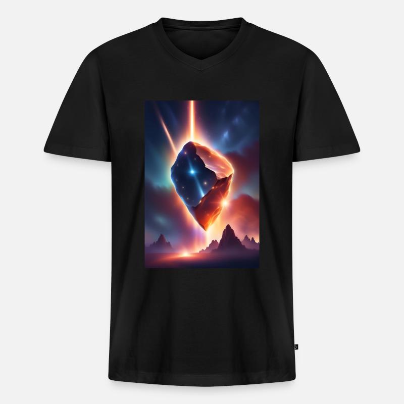 Fantastischer Meteor, der herunterfällt - Männer Premium Bio T-Shirt mit V-Ausschnitt - Schwarz