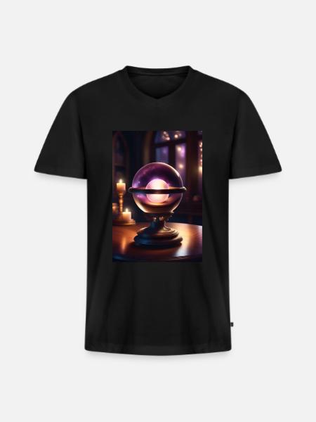 Magic crystal ball - Men's Premium Organic T-shirt with V-neck - black