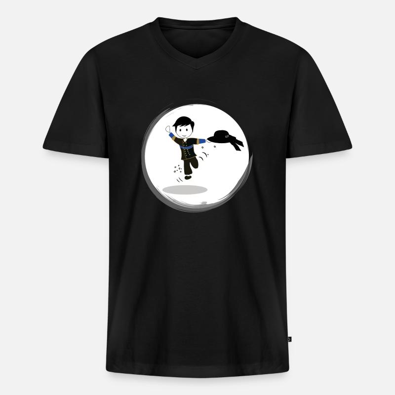 Bretonisches Geschenk - Männer Premium Bio T-Shirt mit V-Ausschnitt - Schwarz