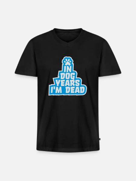 in dog years Dead - Men's Premium Organic T-shirt with V-neck - black