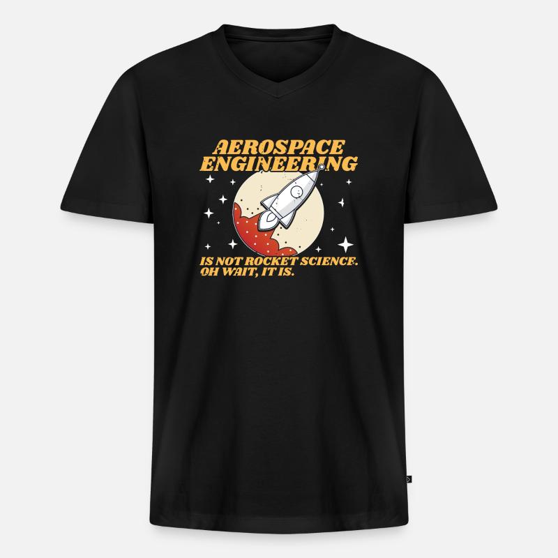 Aerospace Engineering Fun Engineer Student - Men's Premium Organic T-shirt with V-neck - black