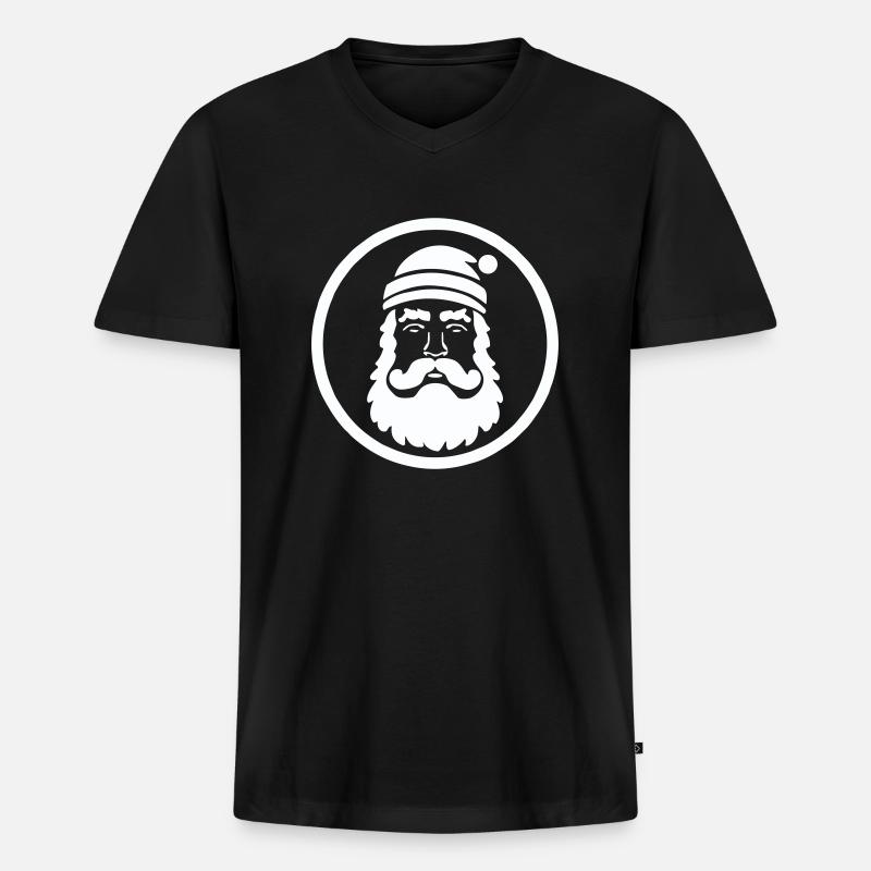 Festliches Weihnachtsmann-Bild - Männer Premium Bio T-Shirt mit V-Ausschnitt - Schwarz