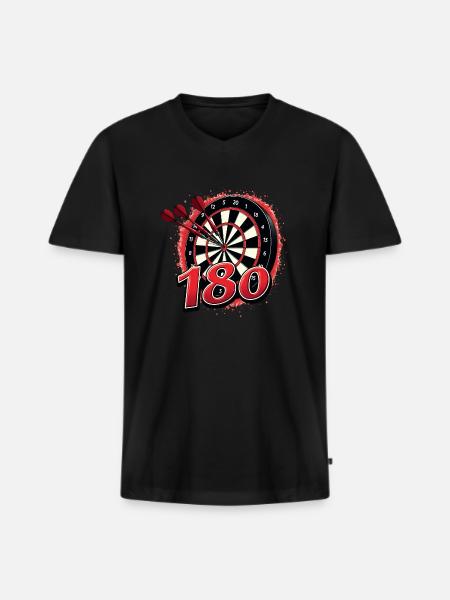 Dart Dartpfeil Darts 180 Dartboard Triple - Men's Premium Organic T-shirt with V-neck - black