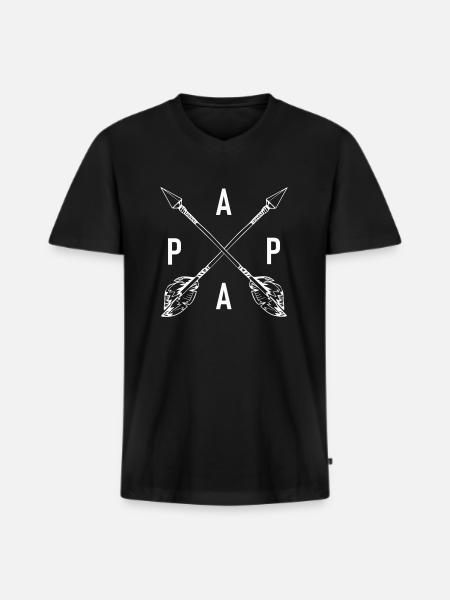 dad - Men's Premium Organic T-shirt with V-neck - black