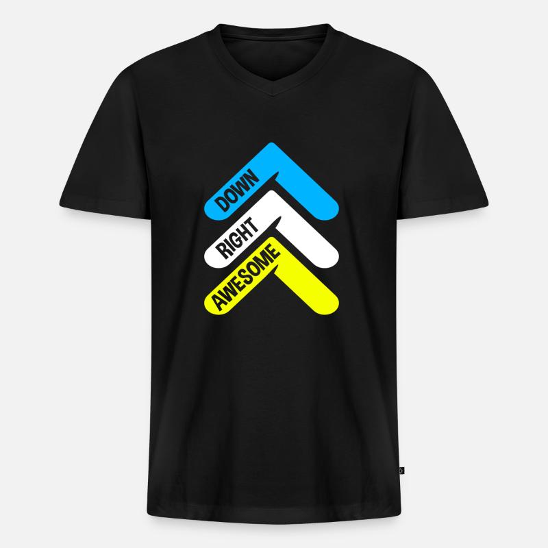 Down Syndrom - Männer Premium Bio T-Shirt mit V-Ausschnitt - Schwarz