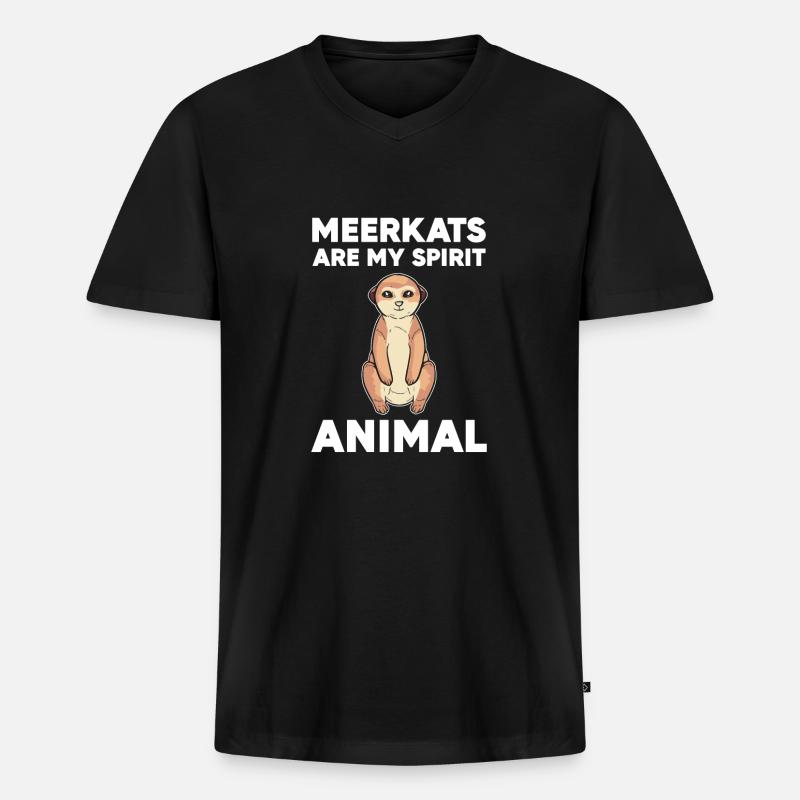 Erdmännchen - Männer Premium Bio T-Shirt mit V-Ausschnitt - Schwarz
