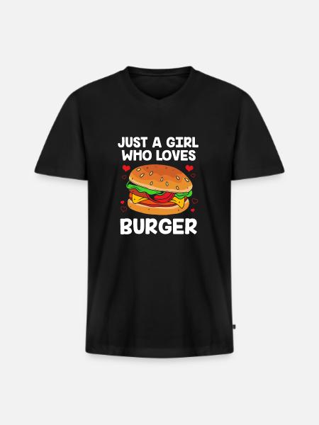 Cheeseburger Burger - Men's Premium Organic T-shirt with V-neck - black