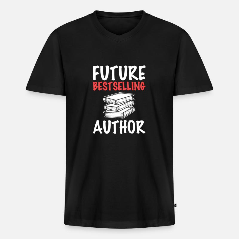 Autor - Männer Premium Bio T-Shirt mit V-Ausschnitt - Schwarz