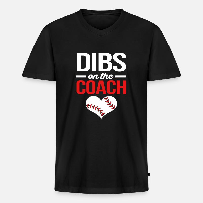 Baseball Coach - Männer Premium Bio T-Shirt mit V-Ausschnitt - Schwarz