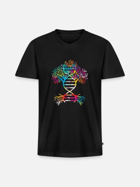 Family tree genealogy - Men's Premium Organic T-shirt with V-neck - black
