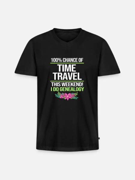 Stammbaum Genealogie - Männer Premium Bio T-Shirt mit V-Ausschnitt - Schwarz