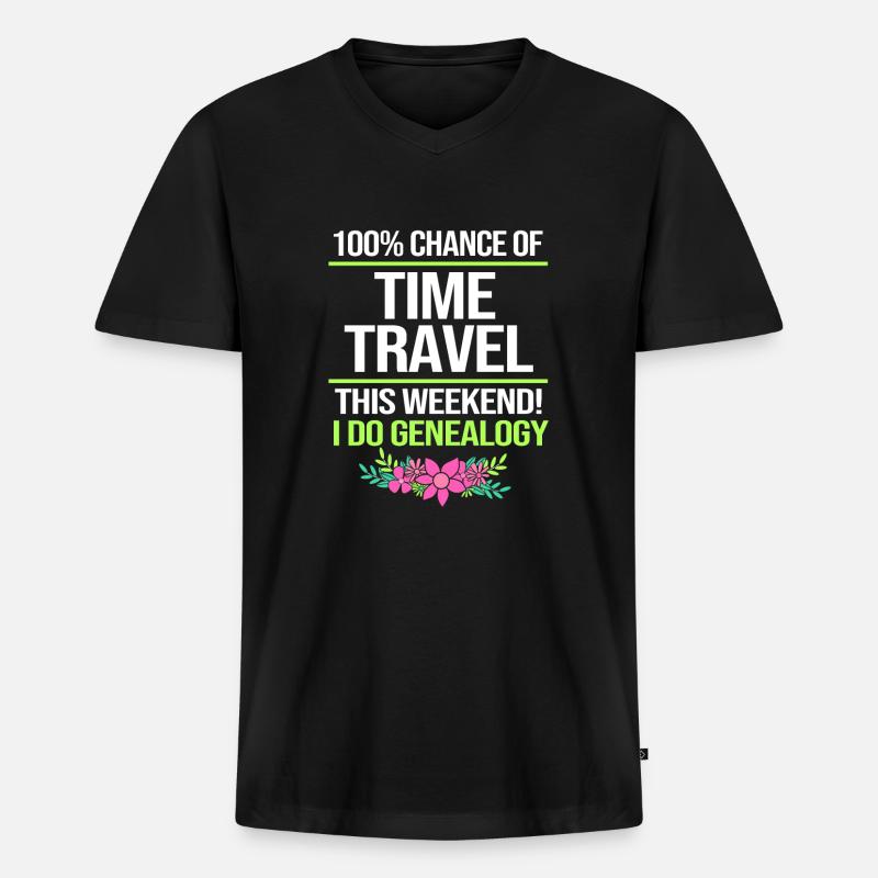 Stammbaum Genealogie - Männer Premium Bio T-Shirt mit V-Ausschnitt - Schwarz