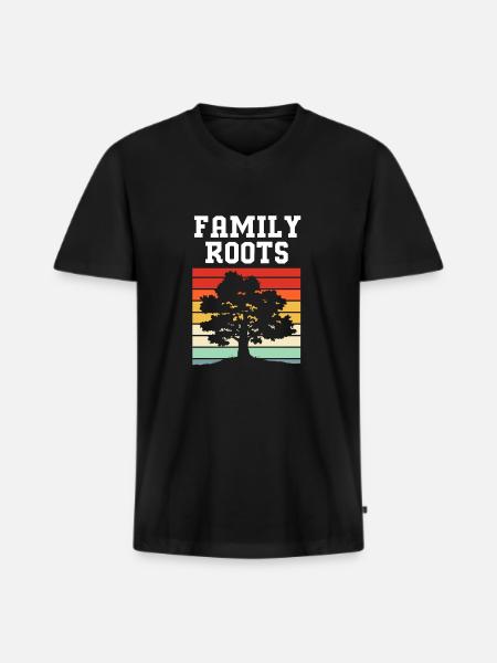 Family tree genealogy - Men's Premium Organic T-shirt with V-neck - black
