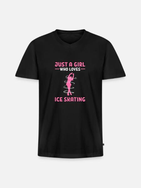Schlittschuh Schlittschuhlaufen Eislauf - Männer Premium Bio T-Shirt mit V-Ausschnitt - Schwarz