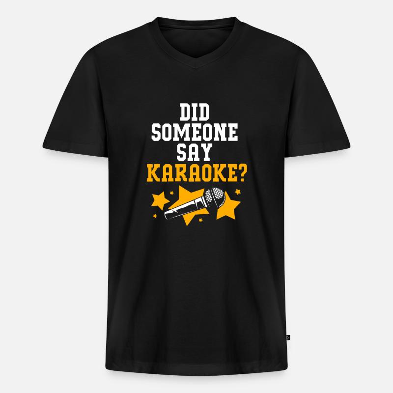 Karaoke - Männer Premium Bio T-Shirt mit V-Ausschnitt - Schwarz