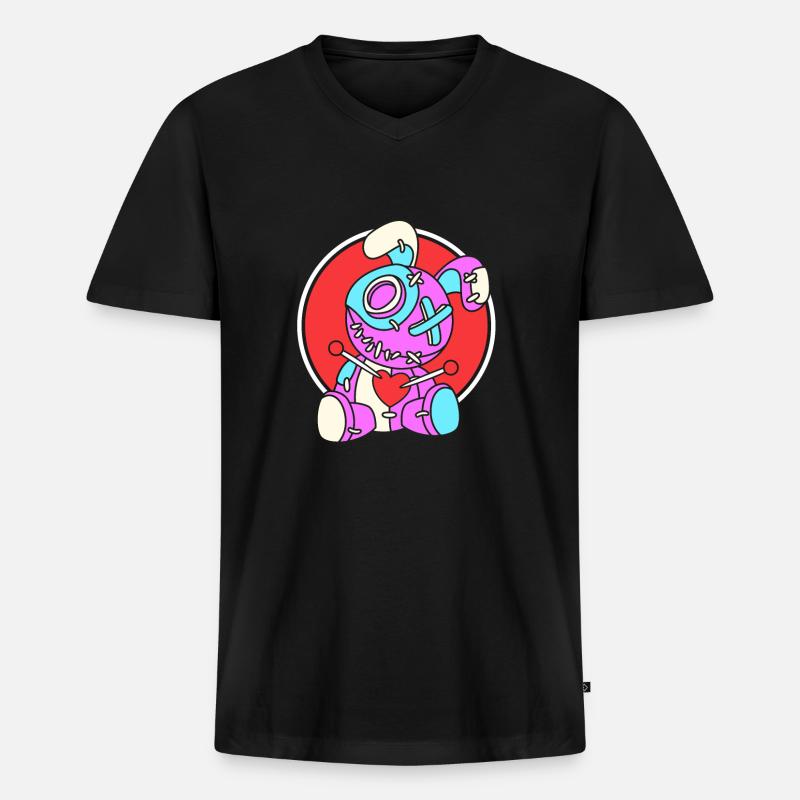 Voodoo - Männer Premium Bio T-Shirt mit V-Ausschnitt - Schwarz