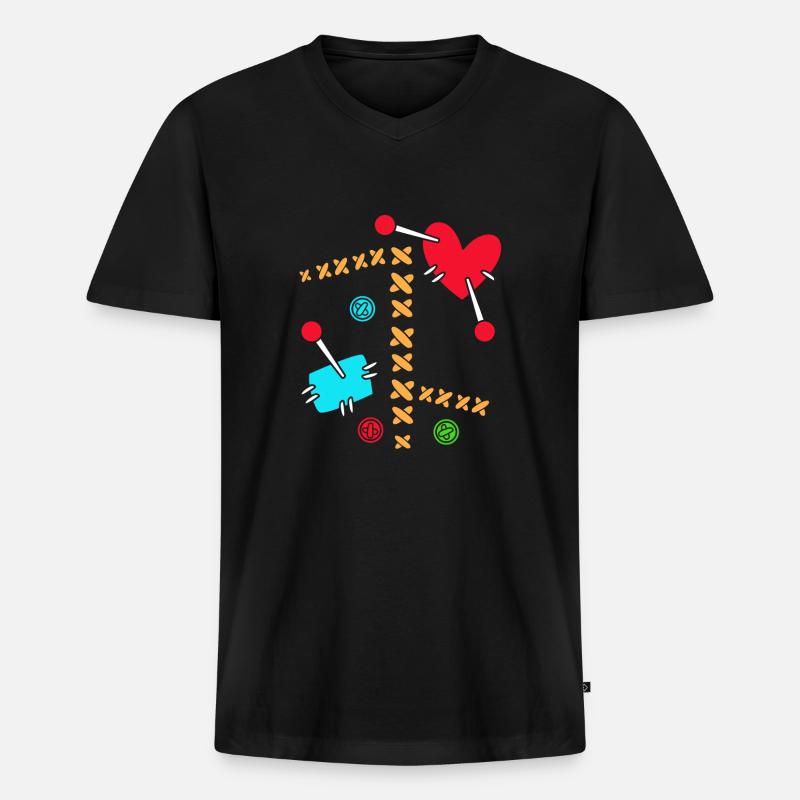 Voodoo - Männer Premium Bio T-Shirt mit V-Ausschnitt - Schwarz