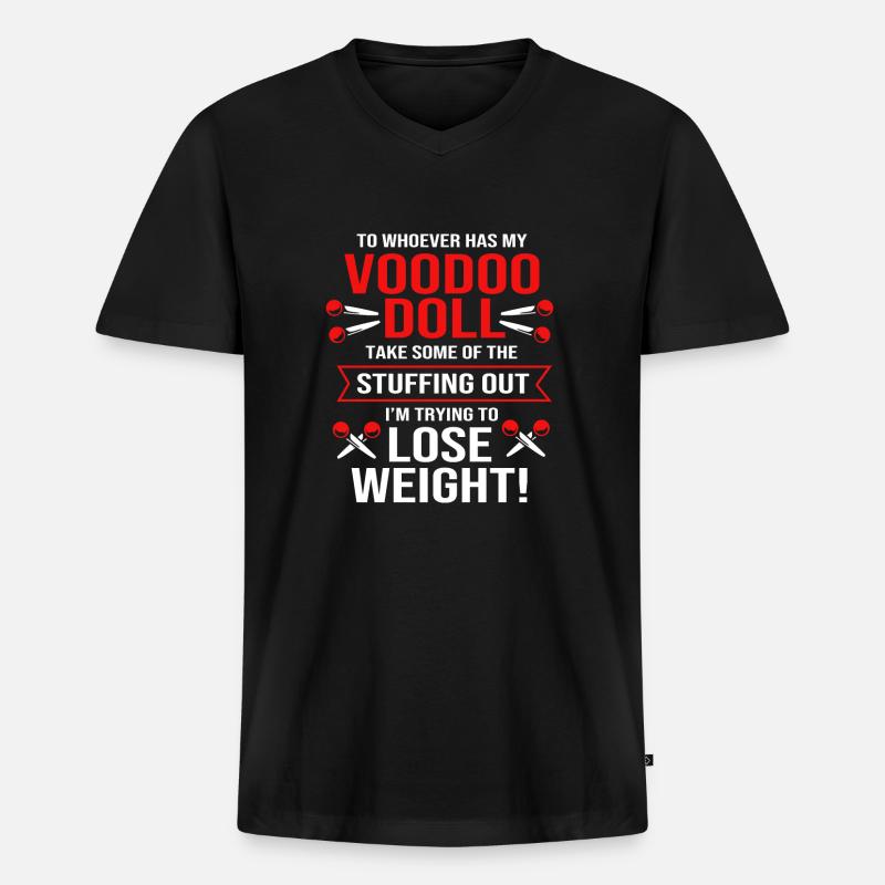 Voodoo - Männer Premium Bio T-Shirt mit V-Ausschnitt - Schwarz