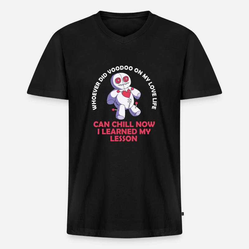 Voodoo - Männer Premium Bio T-Shirt mit V-Ausschnitt - Schwarz