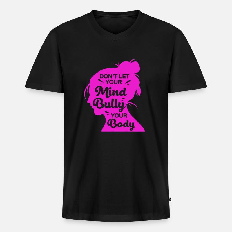 Body Positivity - Männer Premium Bio T-Shirt mit V-Ausschnitt - Schwarz