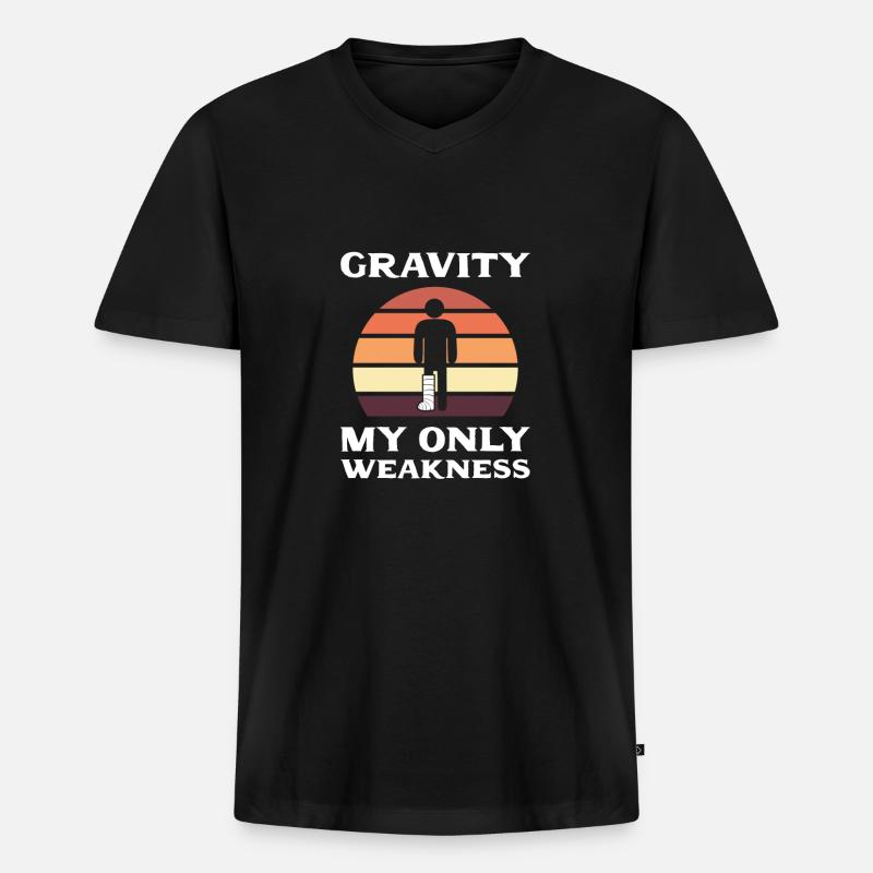 Gebrochenes Bein - Männer Premium Bio T-Shirt mit V-Ausschnitt - Schwarz