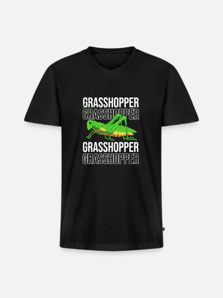 Grasshopper grasshopper - Men's Premium Organic T-shirt with V-neck - black