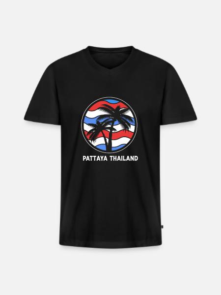 Thailand Pattaya - Men's Premium Organic T-shirt with V-neck - black