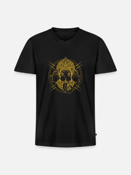 Thailand - Men's Premium Organic T-shirt with V-neck - black