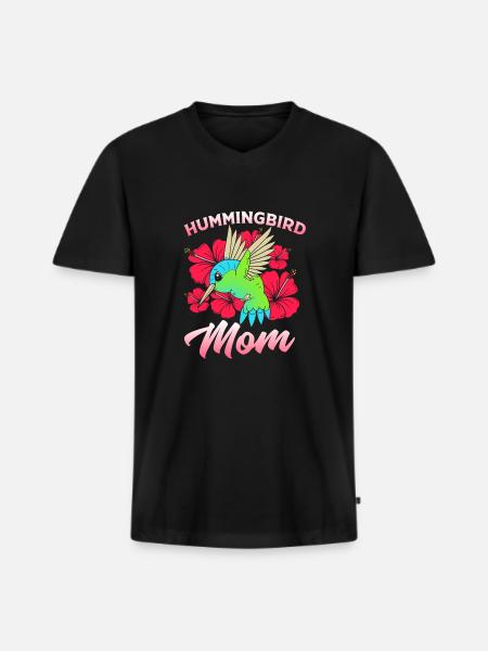 Hummingbird - Men's Premium Organic T-shirt with V-neck - black