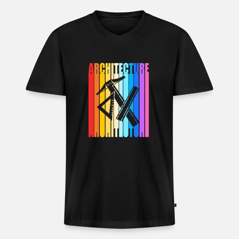 Architekt - Männer Premium Bio T-Shirt mit V-Ausschnitt - Schwarz