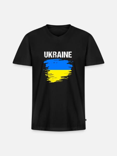 Ukraine - Men's Premium Organic T-shirt with V-neck - black