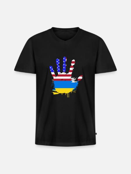 Ukraine - Men's Premium Organic T-shirt with V-neck - black