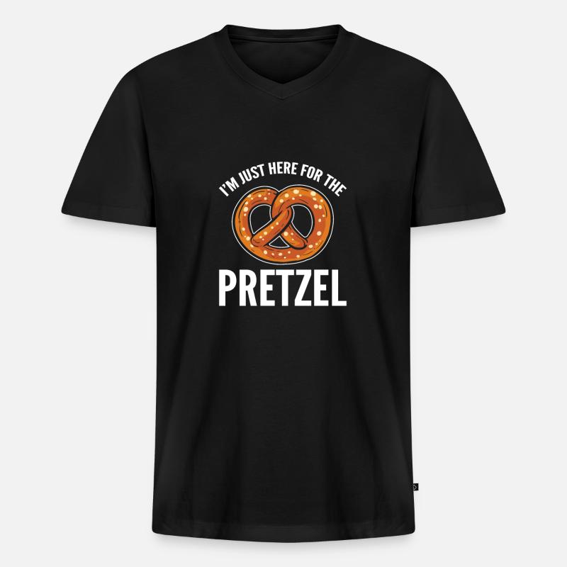 Brezel - Männer Premium Bio T-Shirt mit V-Ausschnitt - Schwarz