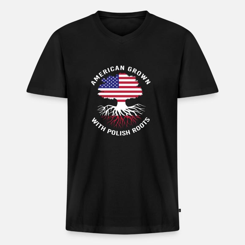 Polen Polnisch - Männer Premium Bio T-Shirt mit V-Ausschnitt - Schwarz