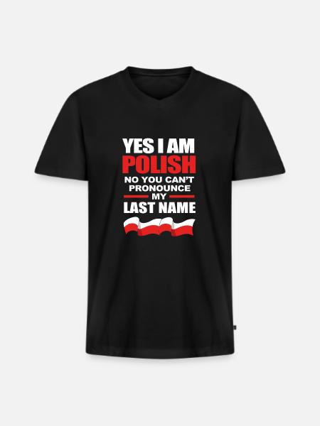 Polen Polnisch - Männer Premium Bio T-Shirt mit V-Ausschnitt - Schwarz