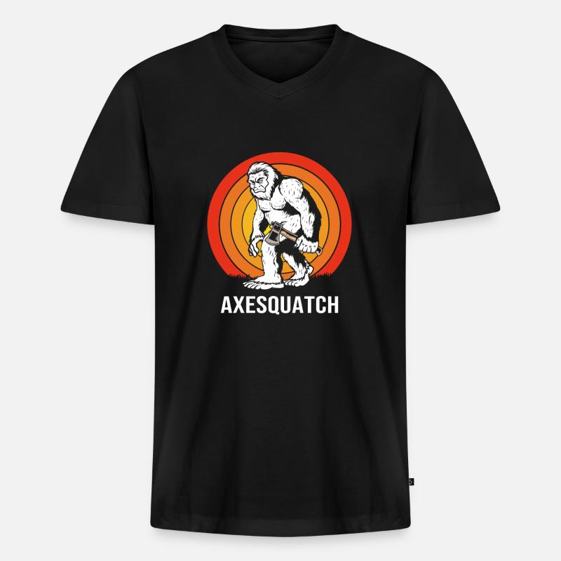 Axt Wurf - Männer Premium Bio T-Shirt mit V-Ausschnitt - Schwarz