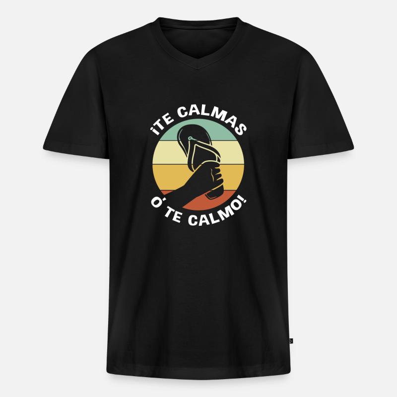 Latina Mutter Latino - Männer Premium Bio T-Shirt mit V-Ausschnitt - Schwarz